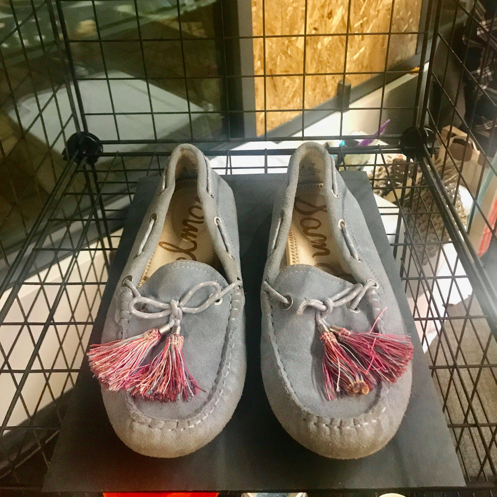 Sam Edleman Baby Blue Loafers with Tassles